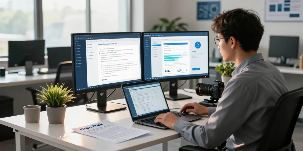 Document fraud detection software interface used by a cybersecurity analyst to analyze risk.